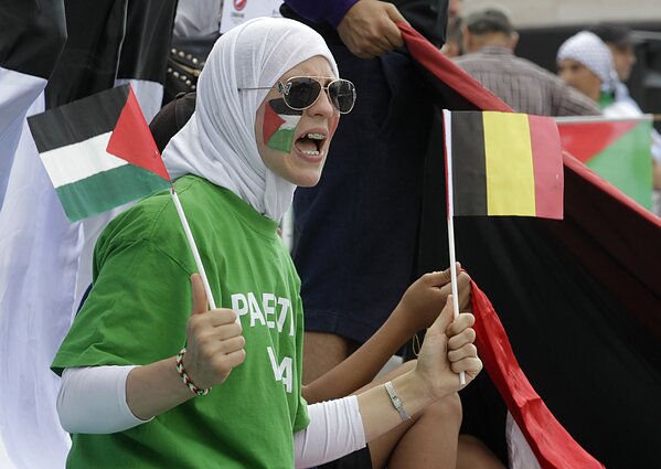 Propalestinietiškas protestas Briuselyje Propalestinietiškas protestas Briuselyje