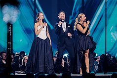 M.A.M.A. apdovanojimų ceremonijos vedėjai Laura Dragūnaitė, Mantas Stonkus ir Nijolė Pareigytė