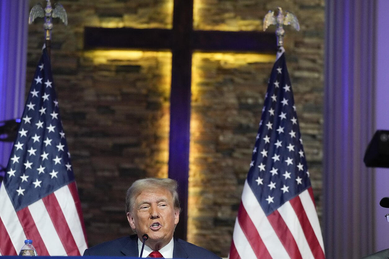 Donaldo Trumpo rinkiminė kampanija Detroito bažnyčioje, 2024 m. birželio 15 d. 