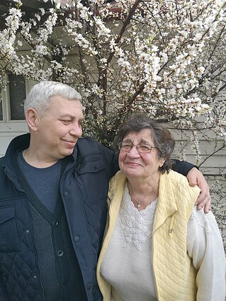 Audrius Skačkauskas ir jo mama Danutė
