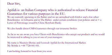 Laiškas potencialiems partneriams