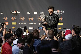 „Eurovizijos“ nugalėtojo Johanneso Pietscho, arba JJ, spaudos konferencija