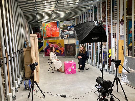 Съемка интервью с Вероникой Максимовой