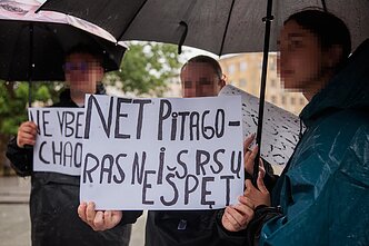 Mokinių protestas prie Vyriausybės dėl egzaminų rezultatų