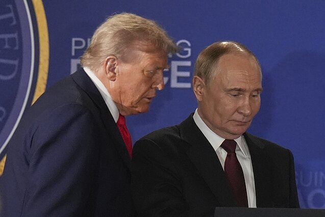 D. Trumpo ir V. Putino susitikimas Aliaskoje D. Trumpo ir V. Putino susitikimas Aliaskoje