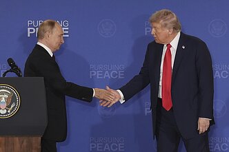D. Trumpo ir V. Putino susitikimas Aliaskoje D. Trumpo ir V. Putino susitikimas Aliaskoje