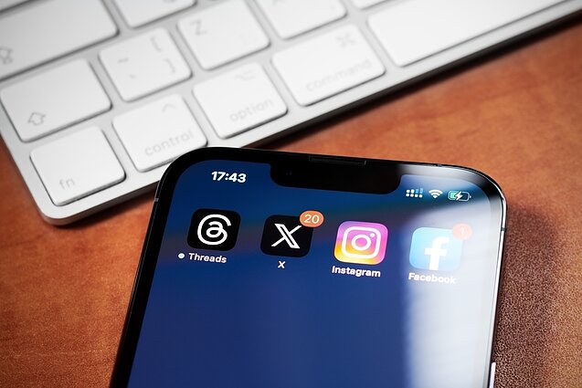 X, Facebook ir Instagram