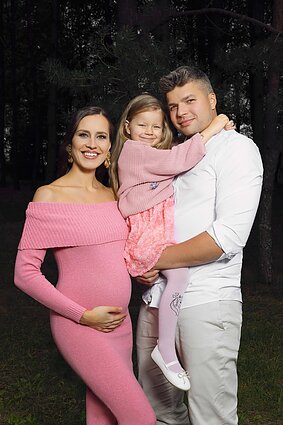 Ieva Dūdaitė su vyru Marijonu ir dukrele Marija