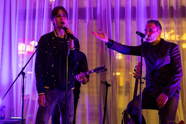 Mantas Jankavičius su sūnumi Benu