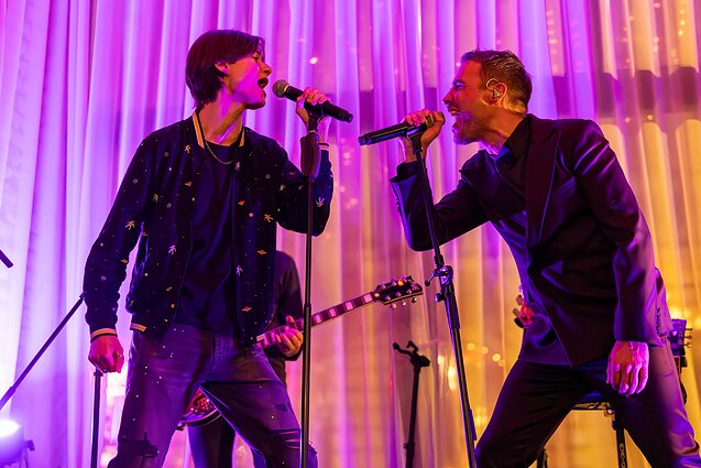 Mantas Jankavičius su sūnumi Benu