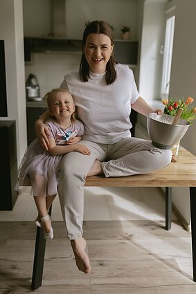 Rugilė Lukšienė su dukrele Deimante