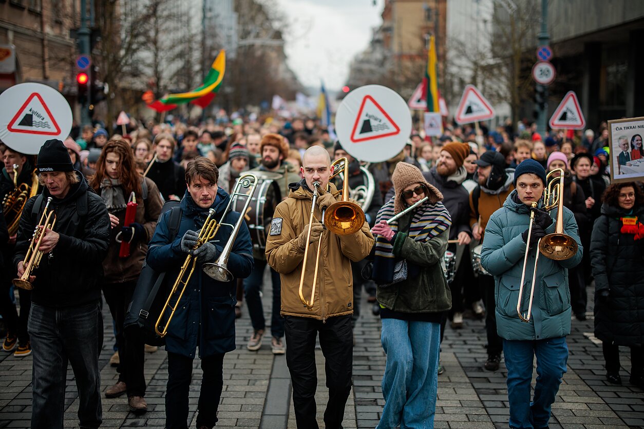 Sostinėje vyko kultūros bendruomenės mitingas Sostinėje vyko kultūros bendruomenės mitingas