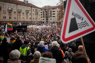 Sostinėje vyko kultūros bendruomenės mitingas Sostinėje vyko kultūros bendruomenės mitingas