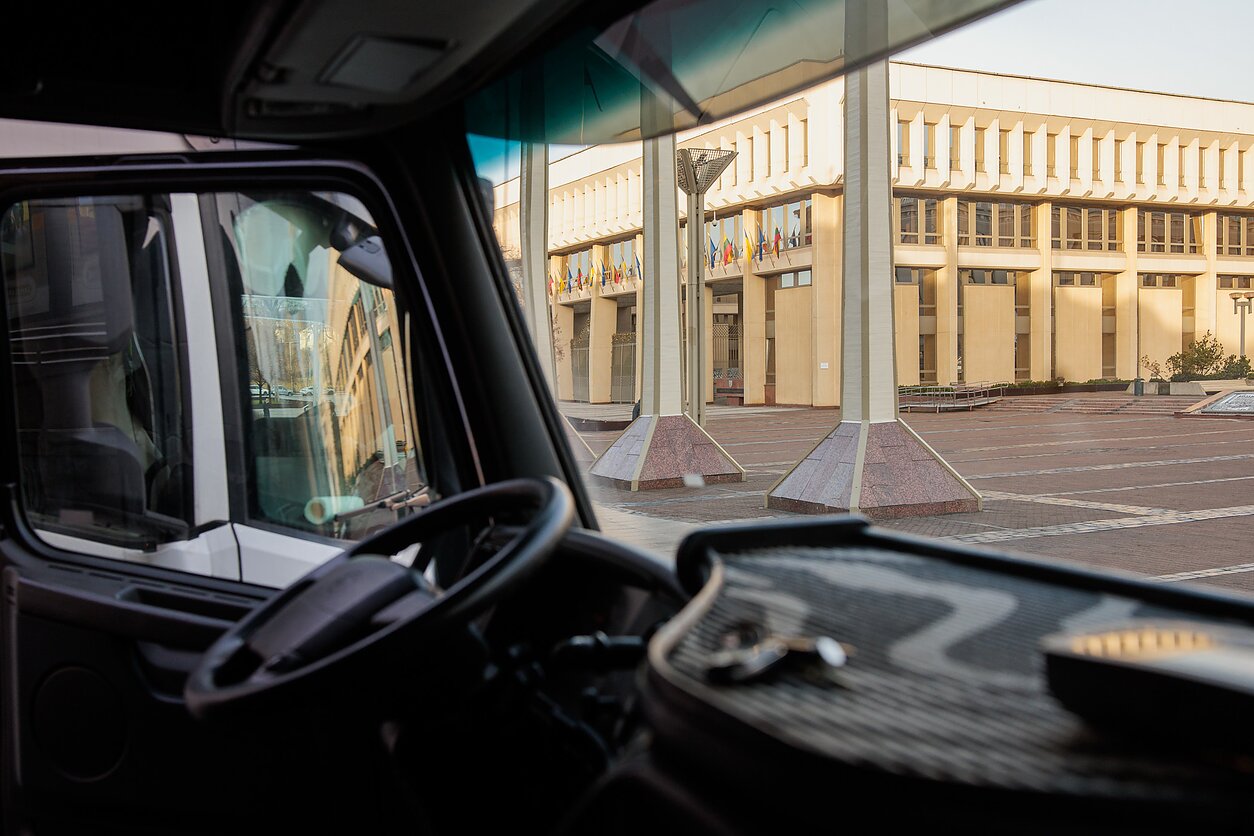 Vilkikų vairuotojų protesto akcija Vilniuje
