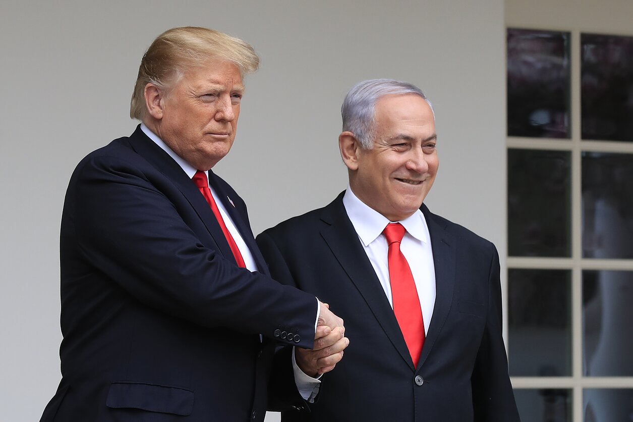Donaldas Trumpas ir Benjaminas Netanyahu Donaldas Trumpas ir Benjaminas Netanyahu