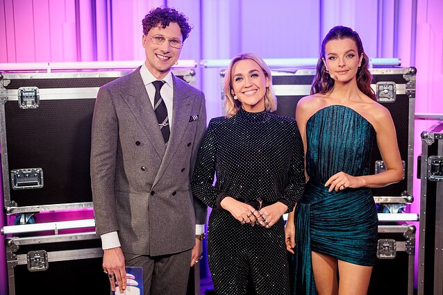 EUROVIZIJA.LT vedėjai R. Černiauskas, E. Kernagytė-Dambrauskė, G. Martirosian