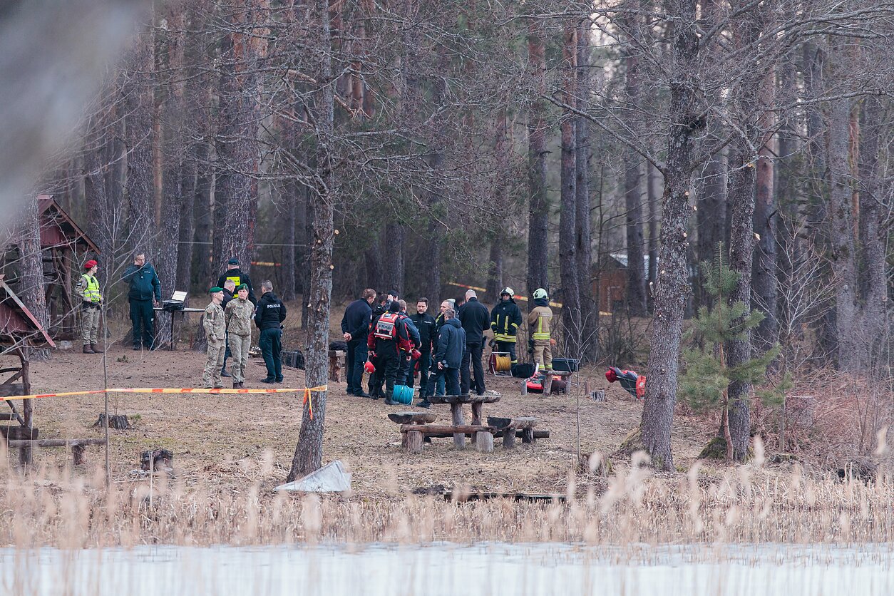 Drone crash in Varėna district, in March (associative photo) Drone crash in Varėna district, in March (associative photo)