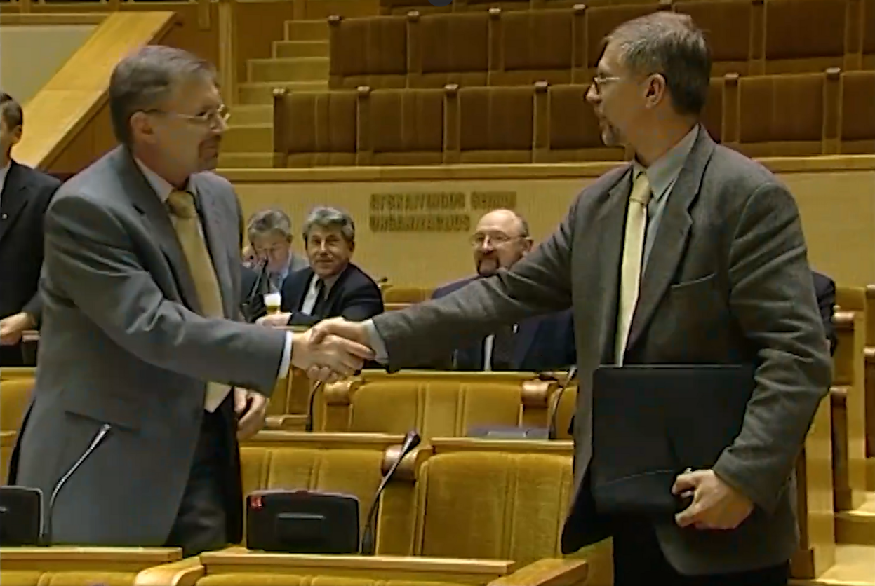 Gediminas Kirkilas ir jo antrininkas 2003 metais