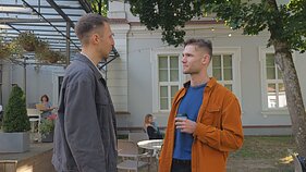 Simonas su draugu Pauliumi