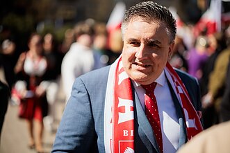 Andrzejus Dudzińskis lenkų eisenoje Vilniuje