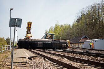 Kauno rajone nuo bėgių nuriedėjo lokomotyvas ir 4 krovininiai vagonai