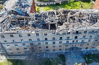 Rusijos smūgio padariniai Dnipre