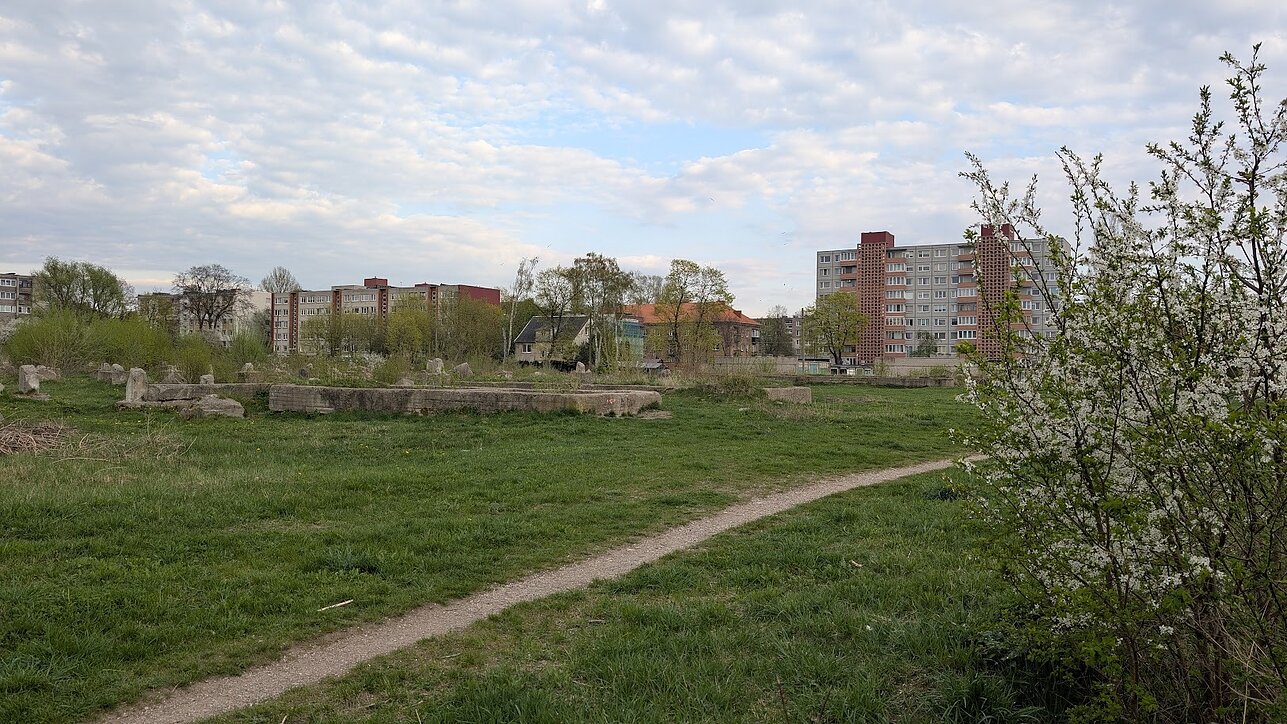 Nepastatyto sandėlio pamatai Strėvos g. Klaipėdoje