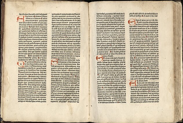 Palladinus, Jacobus de Theramo. Reverendi patris domini Iacobi de Theramo Compendium p[er]breve Consolatio peccatorum nuncupatu[m]... [Strasbourg: Heinrich Knoblochtzer], 1484. Knyga saugoma Nacionaliniame M. K. Čiurlionio dailės muziejuje, eksponuojama nuolatinėje muziejaus ekspozicijoje