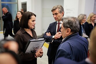Vilniuje inauguruotas Europos Tarybos informacijos punktas Baltarusijos žmonėms; Sviatlana Cichanouskaja, Kęstutis Budrys