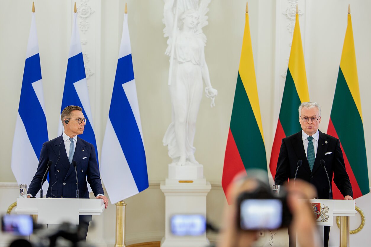 Lithuanian President Gitanas Nausėda and Finnish President Alexander Stubb.