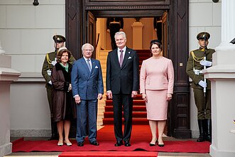 Švedijos karalius Karlas XVI Gustavas ir karalienė Silvija, Gitanas Nausėda ir Diana Nausėdienė