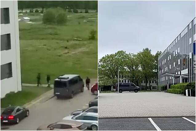 Šalčininkuose – teisėsaugos operacija: „Aro“ pareigūnai ir prie rajono savivaldybės