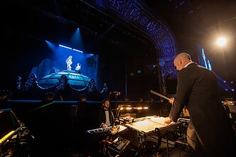 Miuziklo „Operos fantomas“ repeticijos akimirka