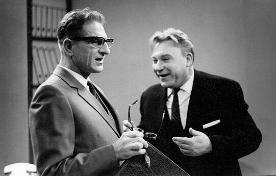 Algirdas Sabalys (kairėje) ir Jonas Kavaliauskas. 1969 m. 