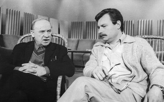 Henrikas Kurauskas (kairėje) ir Juozas Kisielius. 1987 m. 