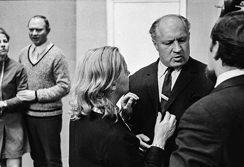Iš kairės: Irena Lukoševičienė, Bronius Talačka, Konstancija Bialopetravičienė, Petras Likša. 1969 m. 