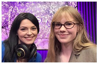 Emilija (dešinėje) su LRT RADIJO laidų vedėja G. Griniūte