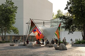 „Miesto pokyčių paviljono“ vizualizacija