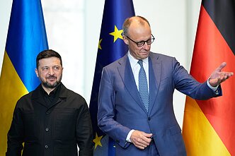 Volodymyras Zelenskis ir Friedrichas Merzas