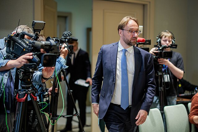 Spaudos konferencija, skirta pristatyti naujas teisėsaugos priemones kovai su sukčiais