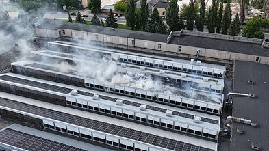 Gaisras Panevėžio „Lino“ įmonėje: užsidegė saulės elektrinės moduliai