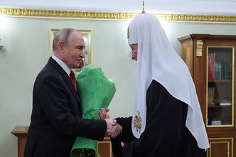 Rusijos prezidentas Vladimiras Putinas ir Maskvos patriarchas Kirilas II