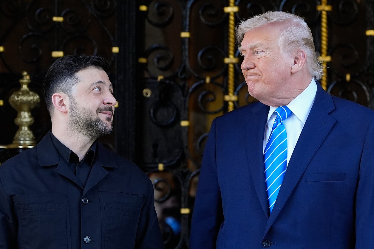 Volodymyras Zelenskis ir Donaldas Trumpas