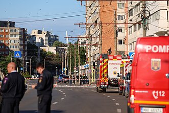 Rusijos dronas rėžėsi į daugiabutį Rumunijoje