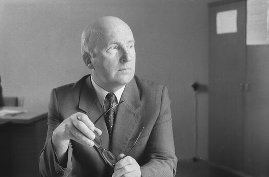 Radijo diktorius Algimantas Sadukas. 1991 m. 