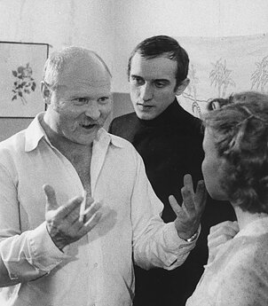 Režisierius Bronius Talačka ir Valentinas Masalskis. 1981 m. 