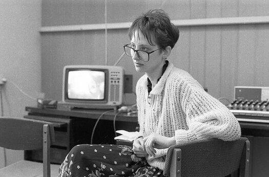 Lietuvos televizijos režisierė Aušra Lukošiūnienė. 1991 m. 