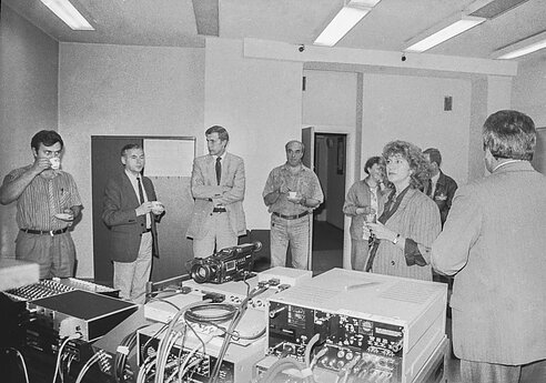 Juozas Algirdas Vilčiauskas (antras iš kairės), Laimonas Tapinas, Bronius Klevinskas, Regina Stadalnikaitė. 1991 m.