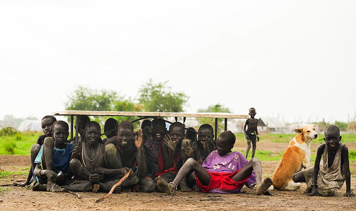 Pietų Sudanas. Dinka genties berniukai