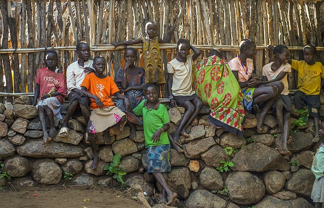 Pietų Sudanas. Lotuko genties vaikai